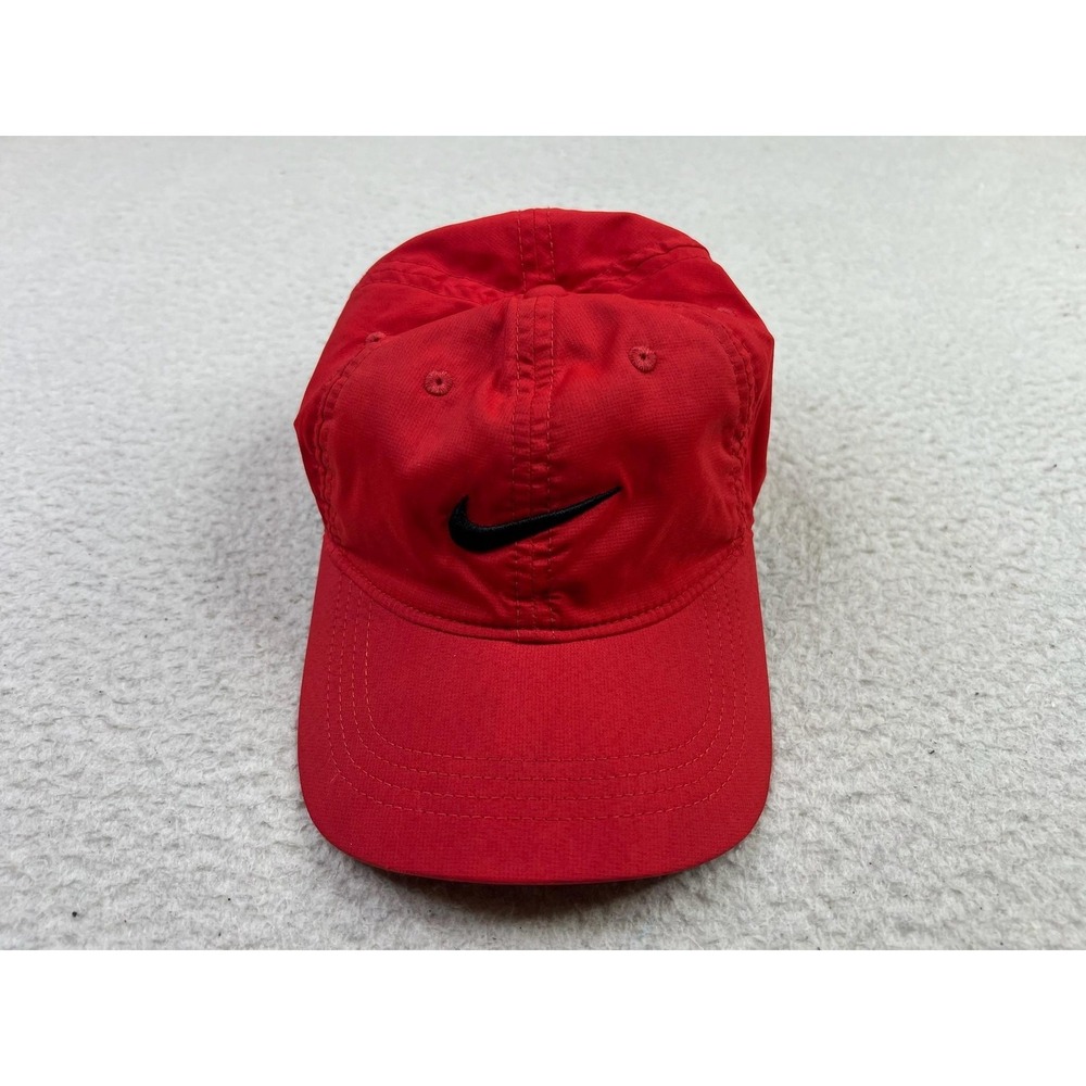 Nike Dri-FIT Hat Cap Strap Back Youth One Size Red Swoosh Logo Baseball